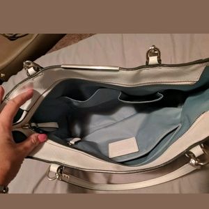 Coach Madison East West tote 30118 white teal mint